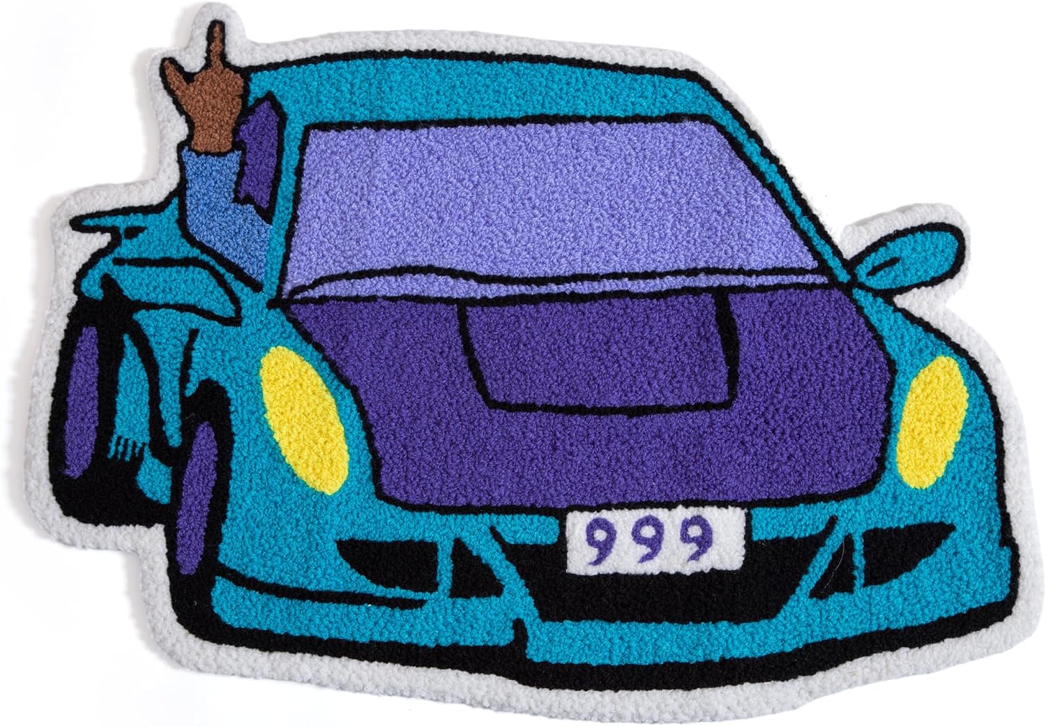 LAKEA Enthusiast Racing Car Shaped Tufting Rug Living Room Bedroom Decor Carpet Embroidered Non-Slip Floor Mat Doormat Home Decor (29.5X19.7inch)（Brown Hand）