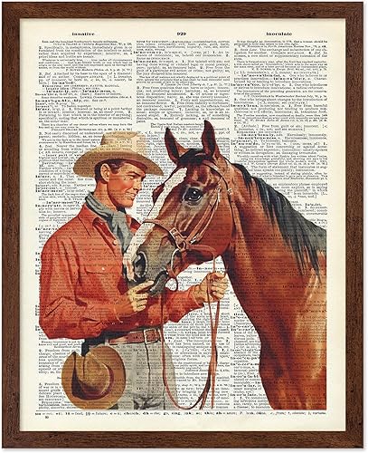 Miniatura 43 de Poster Master Póster artístico de diccionario, estampado retro de vaquero y caballo, arte del salvaje oeste, arte occidental, arte moderno, regalo