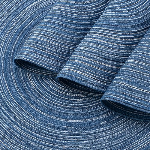 Miniatura 4 de Winknowl Juego de 6 manteles individuales redondos trenzados, lavables, tejidos resistentes al calor, para mesas de cocina, comedor, manteles