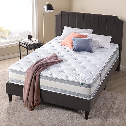 Miniatura 2 de Zinus - Colchón híbrido acolchado de enfriamiento Comfort Support de 12 pulgadas, resortes interiores ensacados para aislar el movimiento, soporte