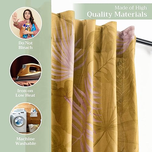 Miniatura 3 de Maison d' Hermine Cortina 100% algodón de 50 x 108 pulgadas, 1 panel fácil de colgar con un bolsillo para barra y lazo para cocina, dormitorios y