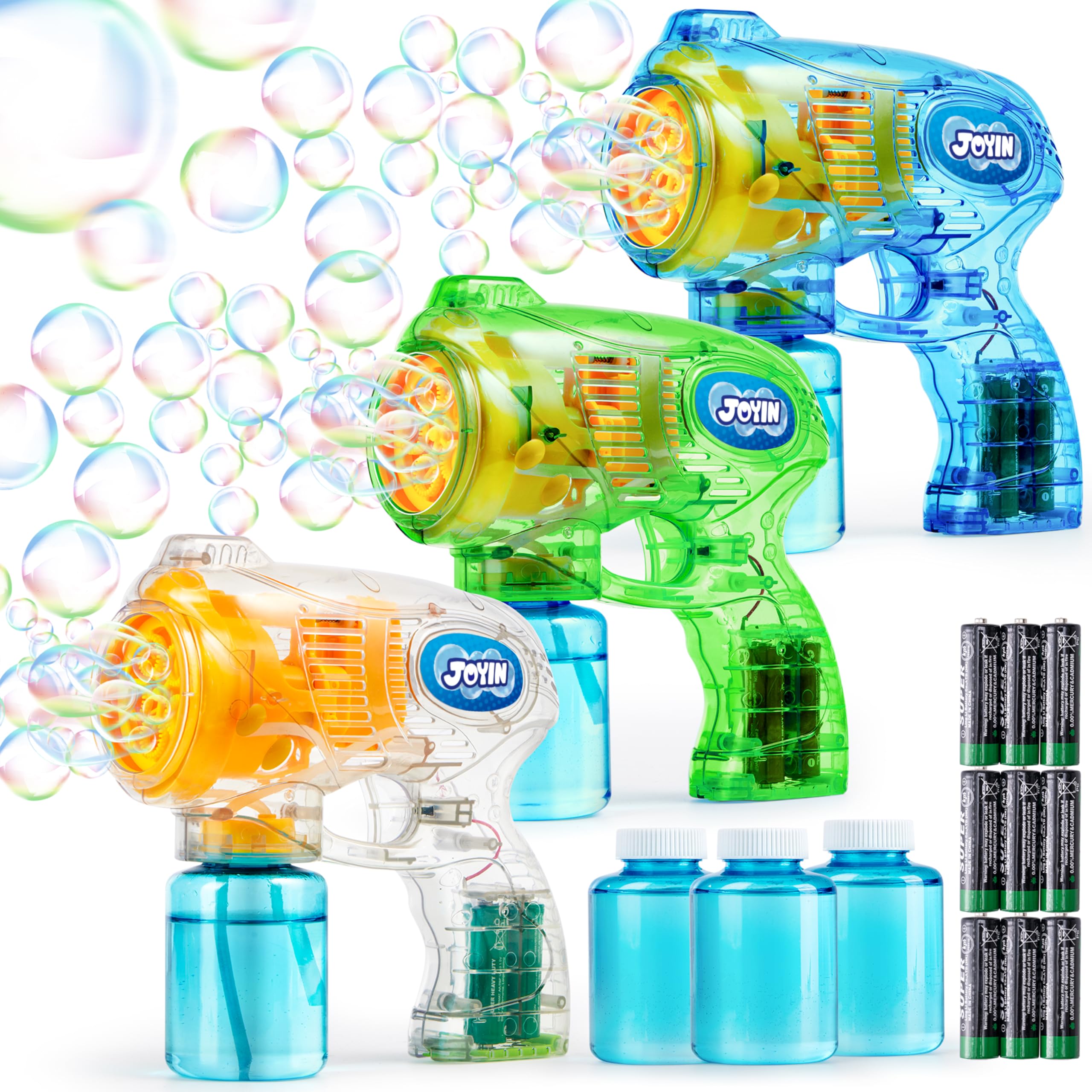 Joellfuner Pistolet à Bulles Licorne LED – Machine Automatique Avec Dix Sachets De Solution – Jouet D'Été Intérieur/Extérieur – Cadeau Enfant 3-12 Ans