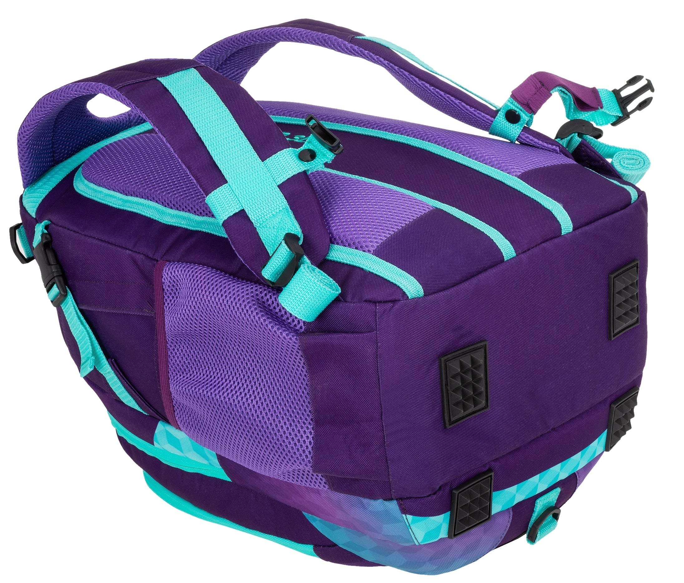 Elephant Schulrucksack Hero Rucksack mit Regenhülle 12868 Violet Cube +r | Signature Schultasche Schulmappe Daypack + Regencover Mädchen Jungen Türkis Lila