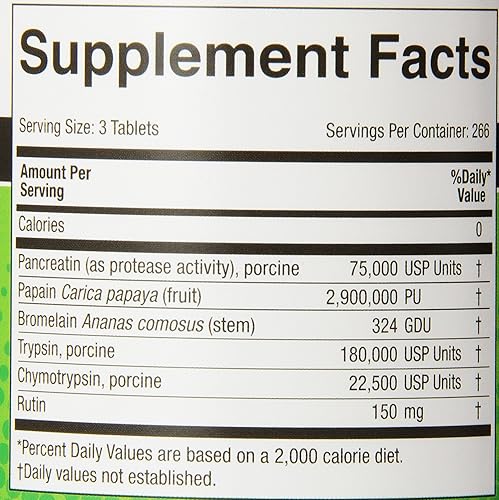 Miniatura 4 de Systemic Enzyme 800 Tabletas, Verde amarillentoBronceado
