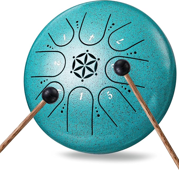 Steel Tongue Drum 8 notas 6 pulgadas instrumento musical miniatura 9