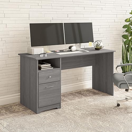 Miniatura 2 de Bush Business Furniture Cabot - Escritorio para oficina en casa con almacenamiento y herrajes cromados, elegante mesa de computadora con cajones, 60