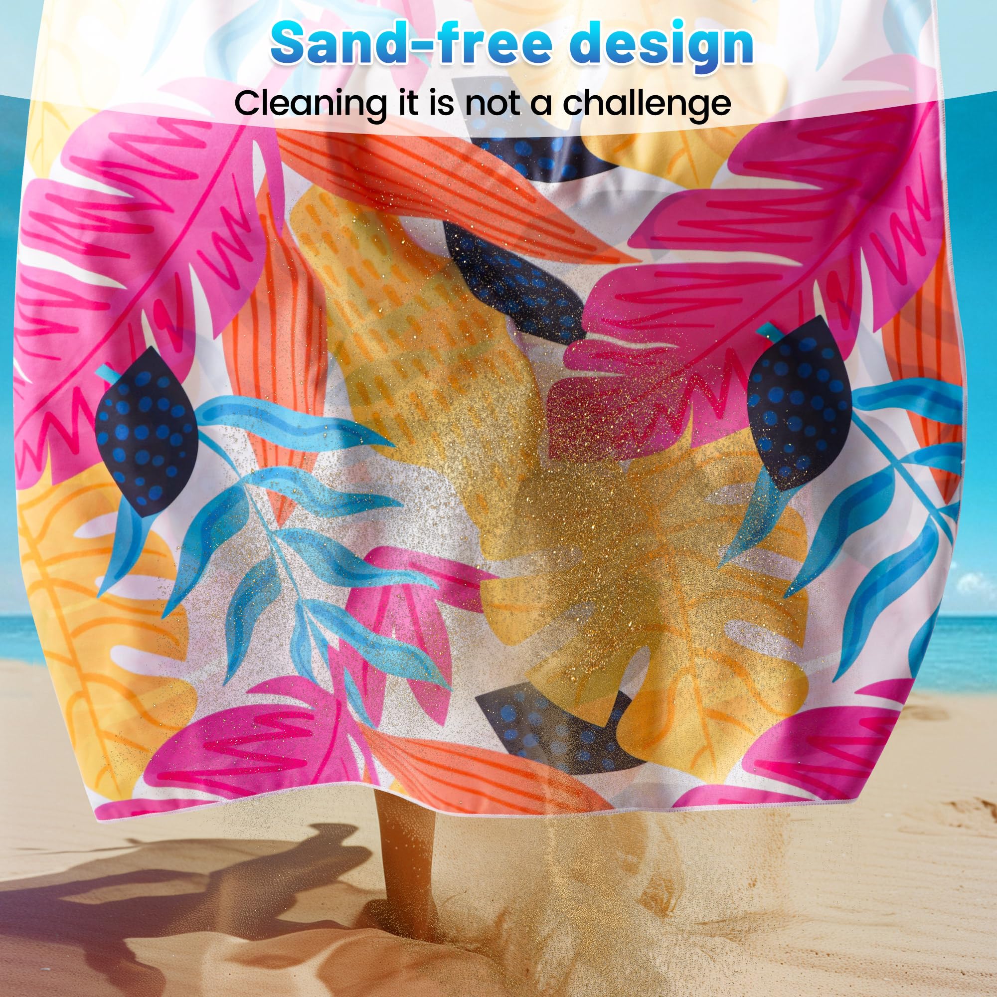 Serviette De Plage XXL 90×180 Cm, Grande Serviette En Microfibre à SéChage Rapide, Serviette De Bain Sans Sable, Couverture De Plage Pour Femmes