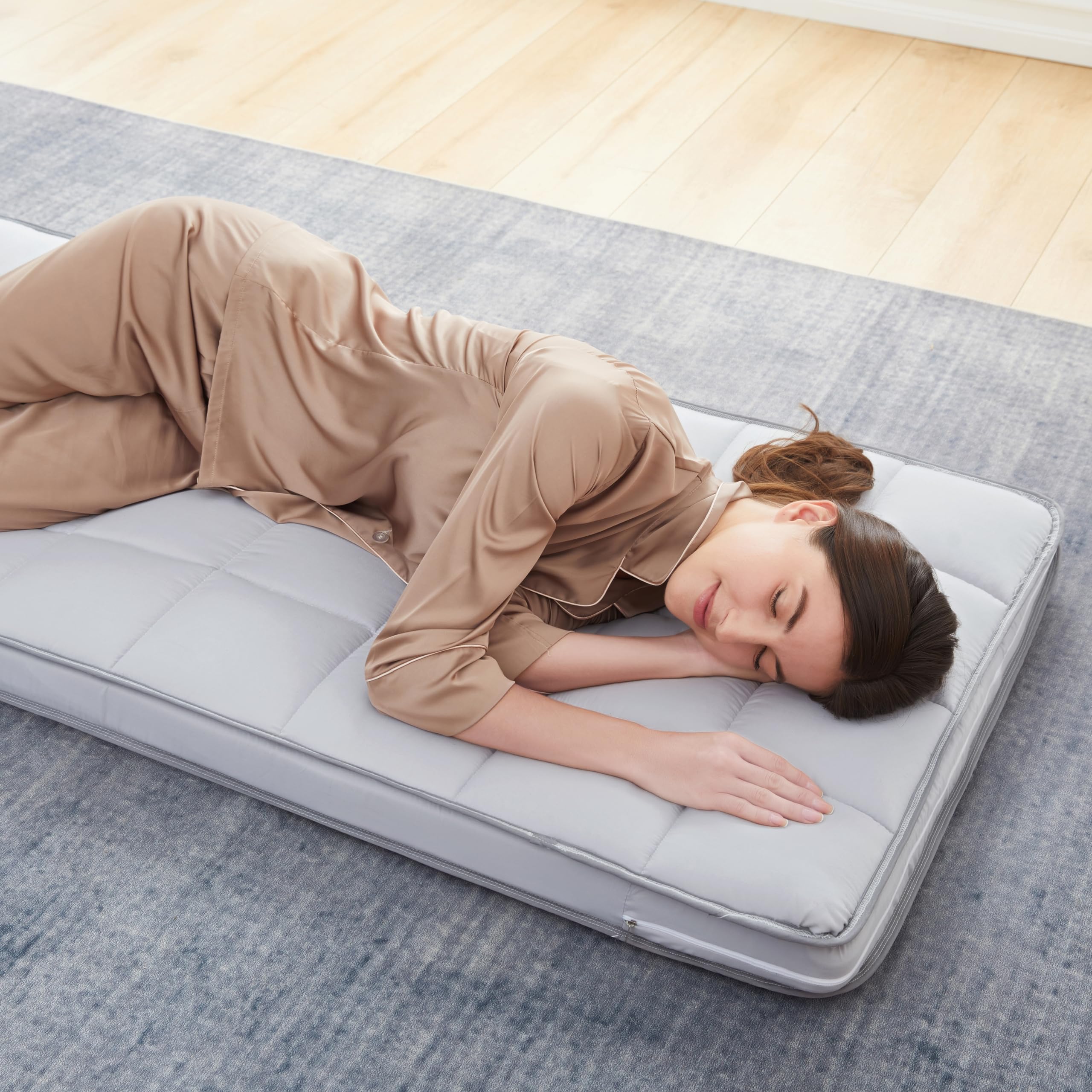 Jamdok 3Inch Cot Mattress Topper Cover(Only Cover),Floor Mattress