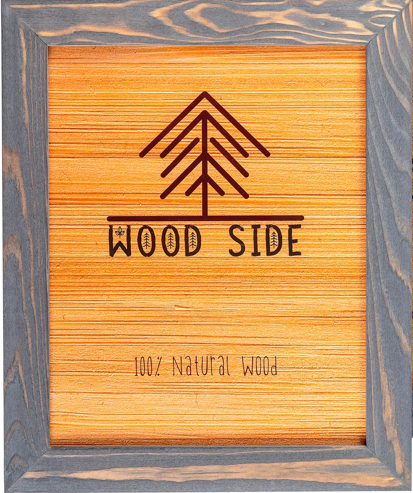 Rustic Wooden Poster Picture Frame 12x16 - Natural Solid Eco Distressed Wood for Wall Mounting Photo Frame - Grey