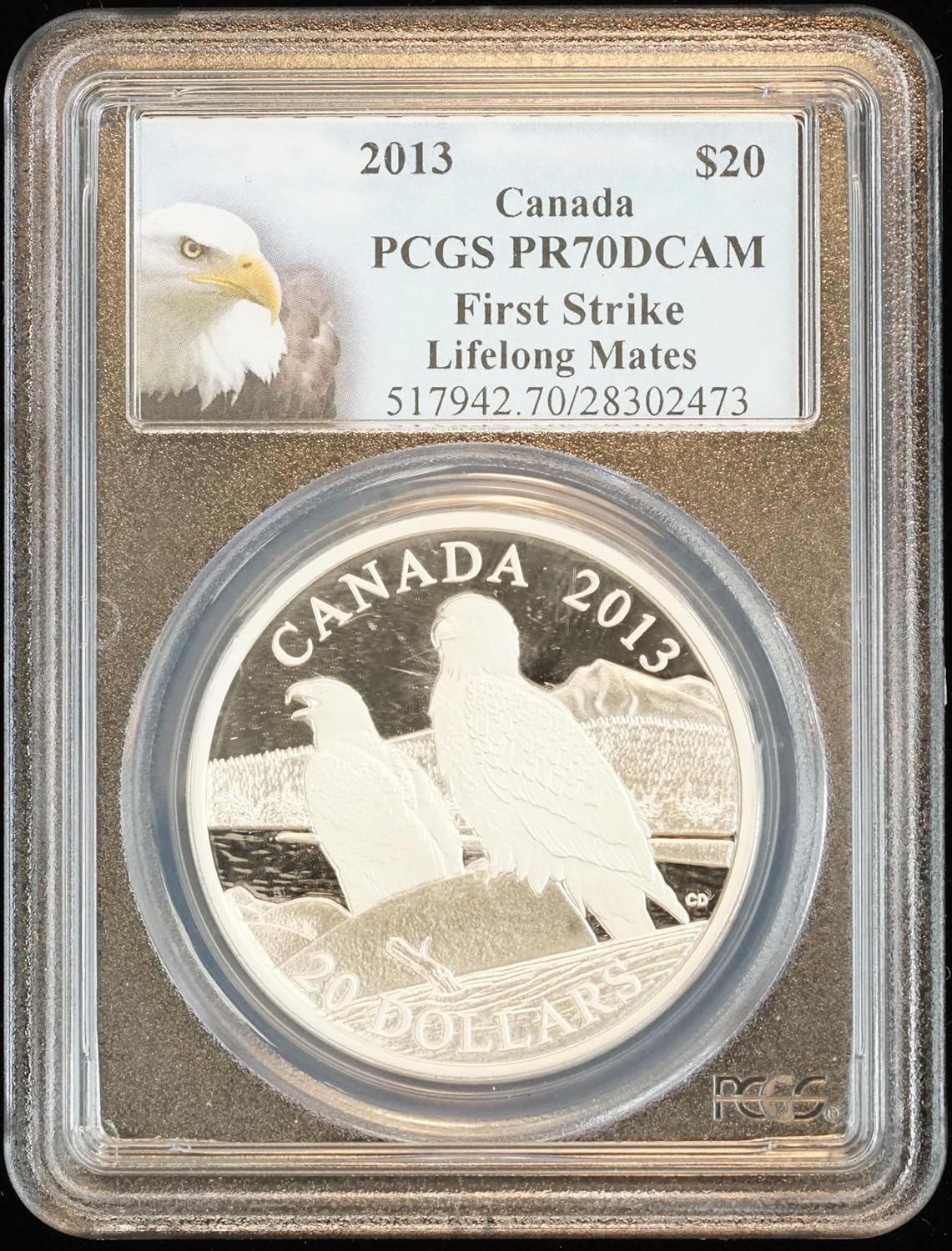 2013 Canada $20 Silver Coin Lifelong Mates, PCGS PR70 DCAM First Strike, Sterling Silver