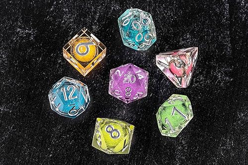 Miniatura 5 de FanRoll de Metallic Dice Games Elixir - Juego de dados de núcleo líquido polvo arcoíris