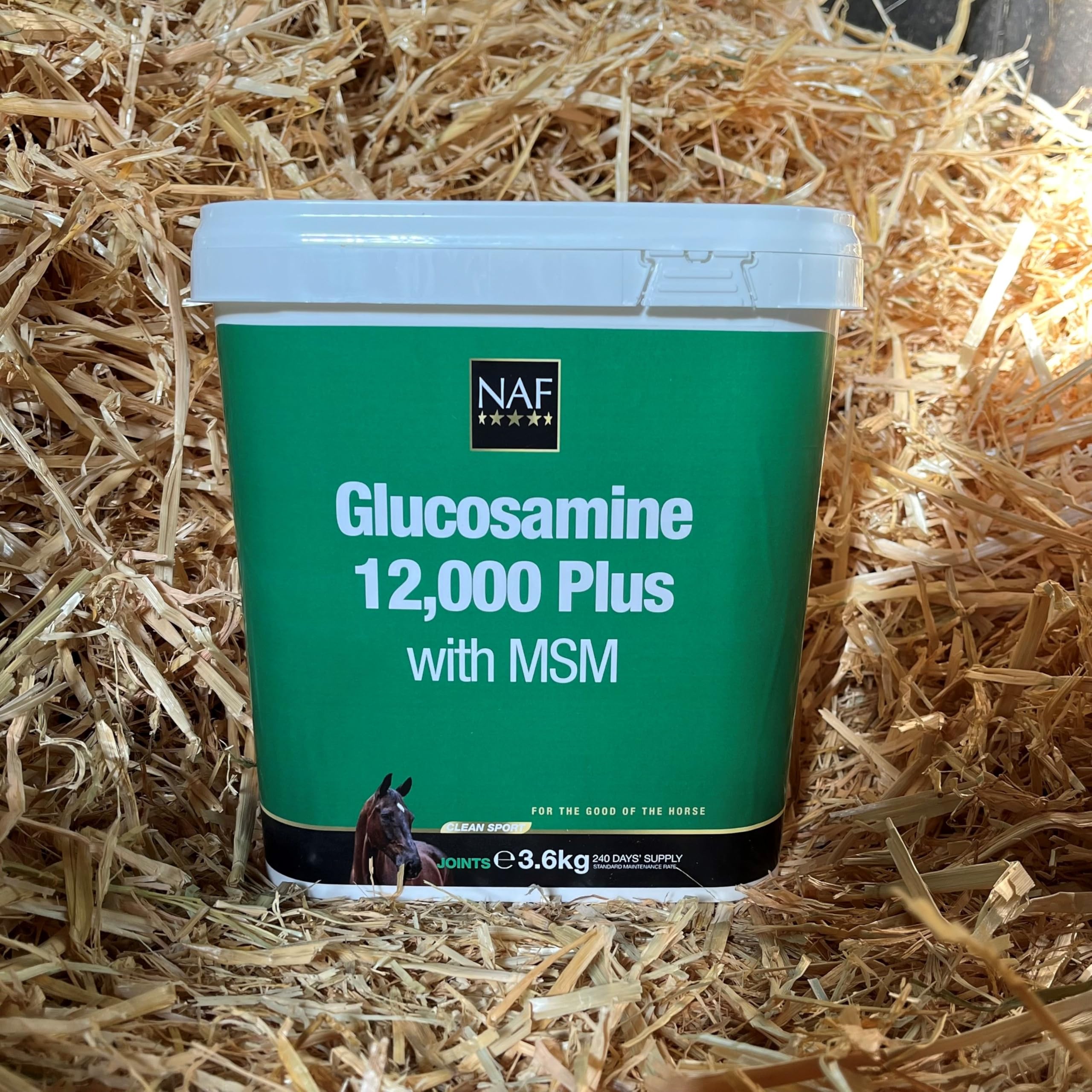 NAF Glucosamine 12.000 Plus mit MSM 900g – Gelenkunterstützung für Pferde – Hochdosiertes Glucosaminsulfat & MSM – Unterstützt Beweglichkeit, Flexibilität & die Gesundheit des Bindegewebes