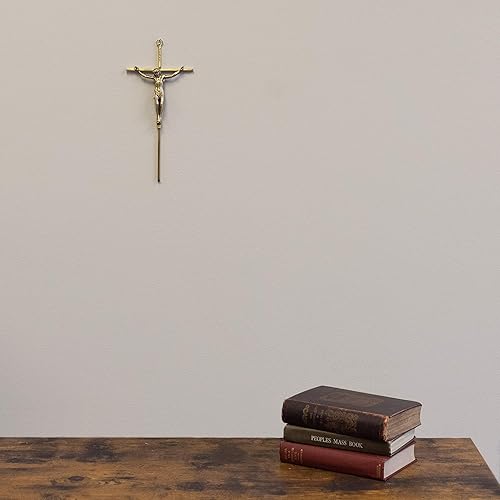 Miniatura 3 de Cruz de pared de 10 pulgadas, gran regalo para bautismo, primera comunión, confirmación, bodas, decoración cristiana simple para el hogar, fabricada