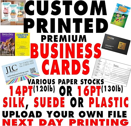JLC-Tarjetas de visita - 14 unidades, 16 unidades, seda, gamuza o plástico tarjetas personalizadas para tarjetas de visita personalizadas de una