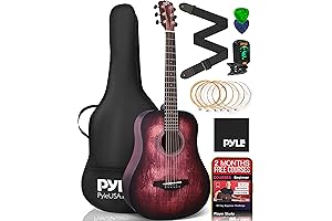 Pyle P34AGCMT Acoustic Guitar Kit 34" Crimson Burst Matte