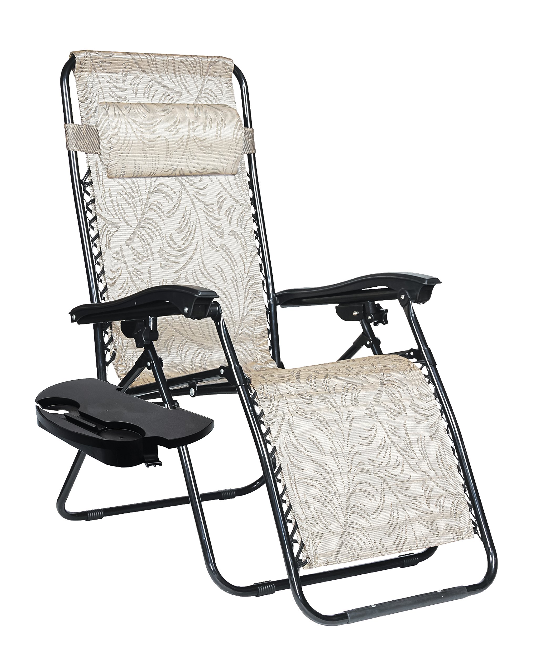 Camco 51834 Zero Gravity - Bandeja para Silla y portavasos, Color Negro