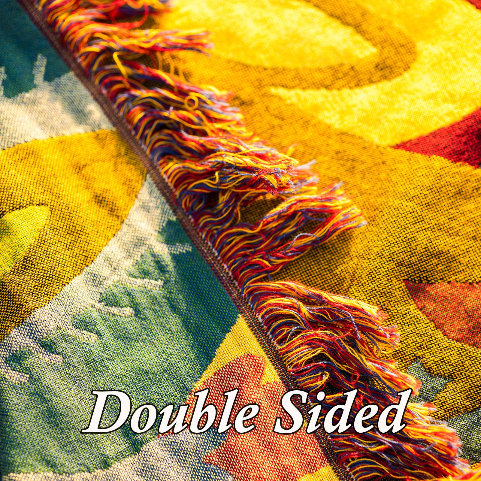 Snylcce Dubbelzijdige Boheemse grote plaid - 100% biologisch