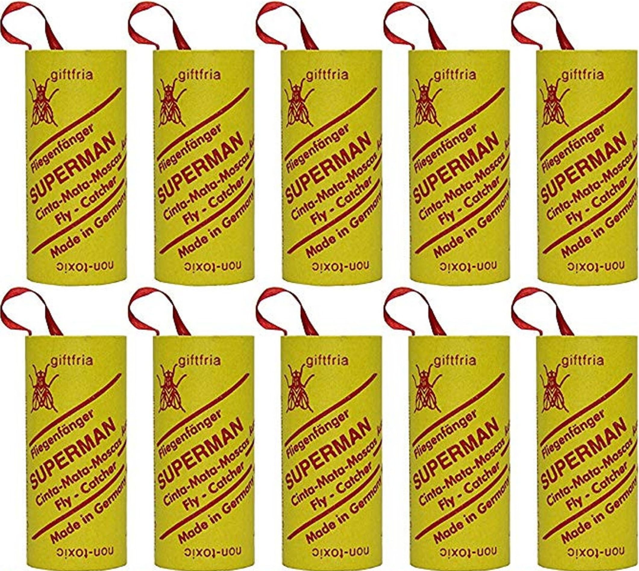 Superman 1 Pk 4Stück Fly Catcher Leimrollen Fly Trap Insect Trap - Giftfrei