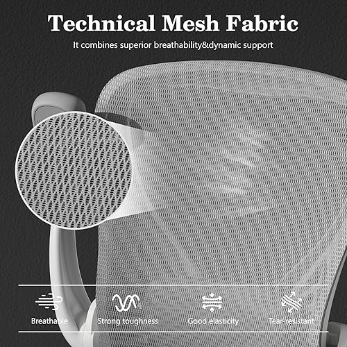 Miniatura 4 de GYI Office Chair Ergonomic, Computer Desk Chair with Memory Foam Seat, Technical Mesh Back, 3D Flip-up Arms, Adjustable Lumbar Support&Height
