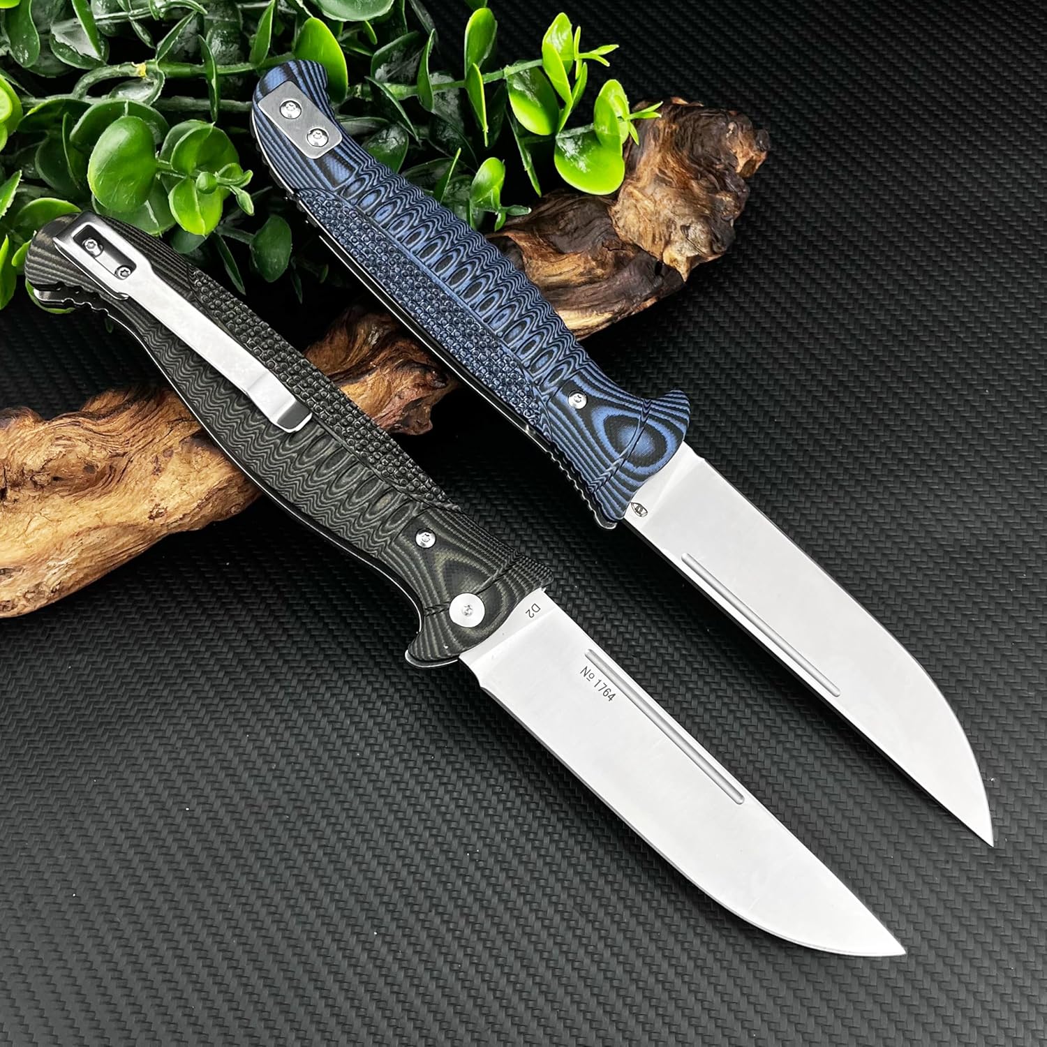Daily Use Folding Knife with D2 Blade & G10 Handle, Portable Outdoor EDC Tool for Camping Hunting Survival (Blue)