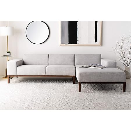 Amazon Com Safavieh Couture Home Dove Mid Century Modern Light Grey And Dark Brown Sectional Furniture Decor