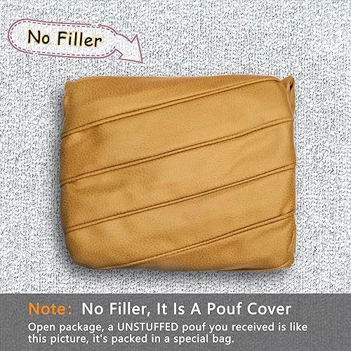 Miniatura 11 de Thgonwid - Reposapiés de gamuza sintética hecho a mano con puf otomano de 23 x 14 in, reposapiés redondo para sala, dormitorio y debajo de la mesa,