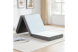 Tri-Fold Memory Foam Twin Mattress & Topper - 4” Portable Floor Mat