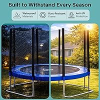 Vista 6 de SereneLife Trampoline Outdoor 10FT 12FT 14FT with Enclosure Net, Ladder and Anti-Rust Coating - ASTM Approved Recreational Trampolines - Heavy Duty