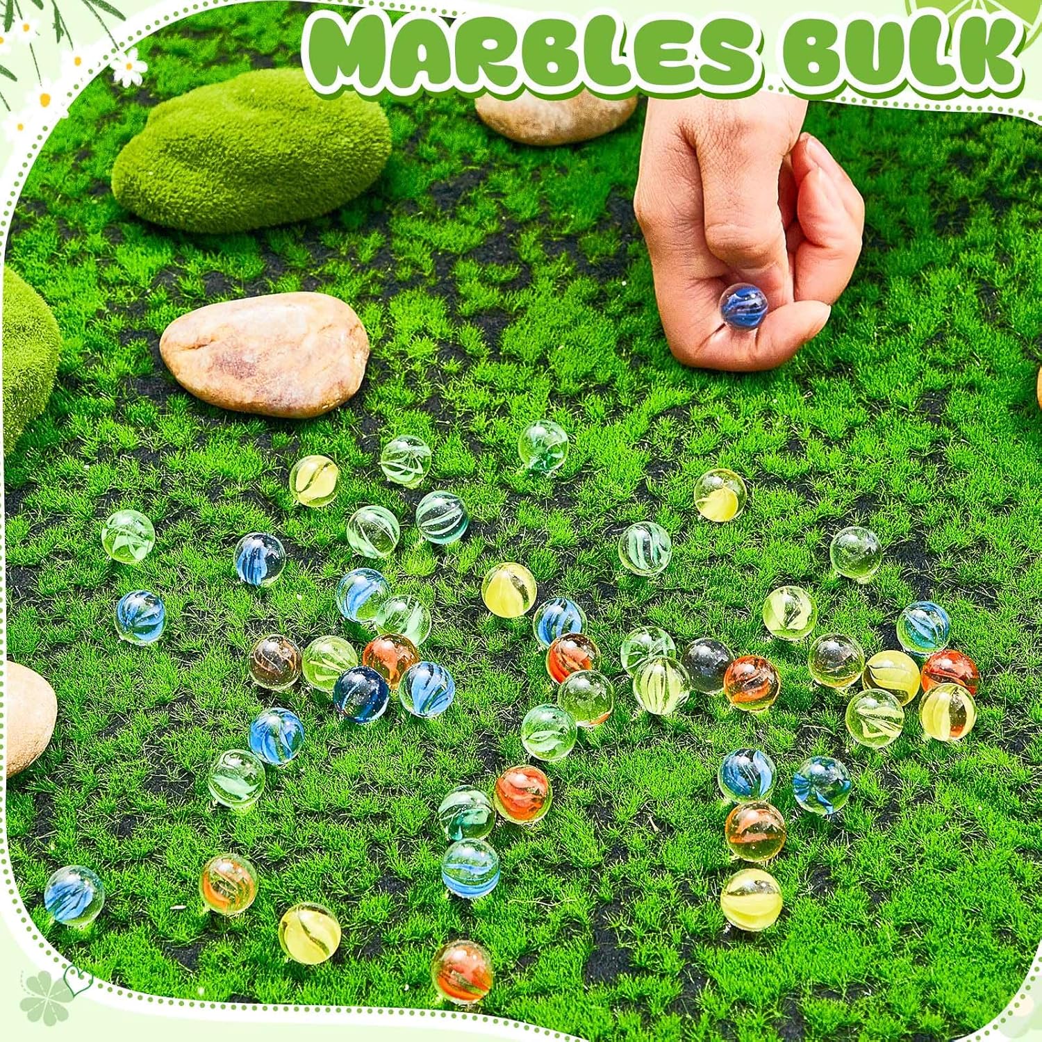 Sotiff 5000 Pcs Colorful Glass 0.55 Inch Marbles Bulk Translucent Beautiful Small Marbles for Summer Kids Marble Games Chinese Checkers DIY Home Decoration, 4 Colors