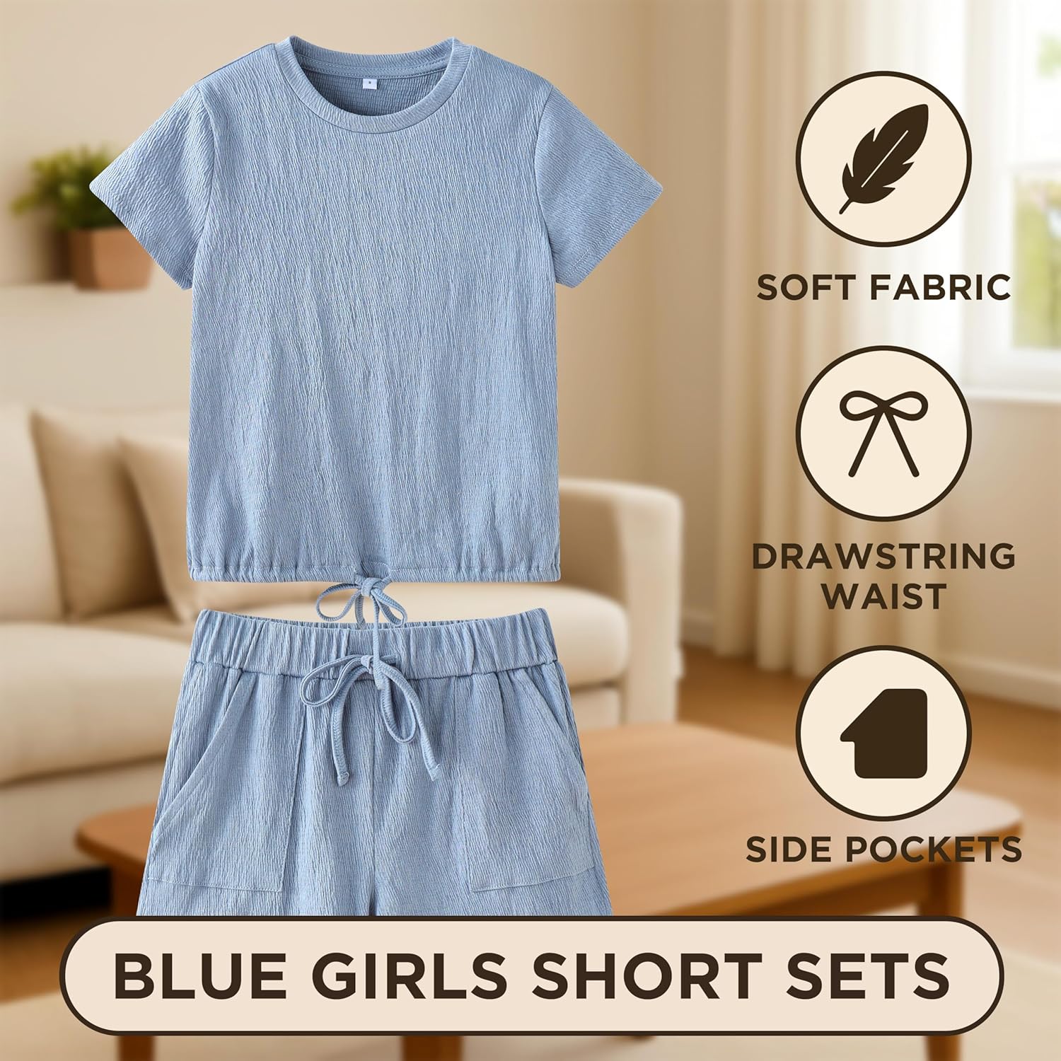 Girls 2 Piece Outfits Girl Summer Clothes Kids Sport T Shirts and Shorts girls' Clothing Sets 5-14 Years - Image 5