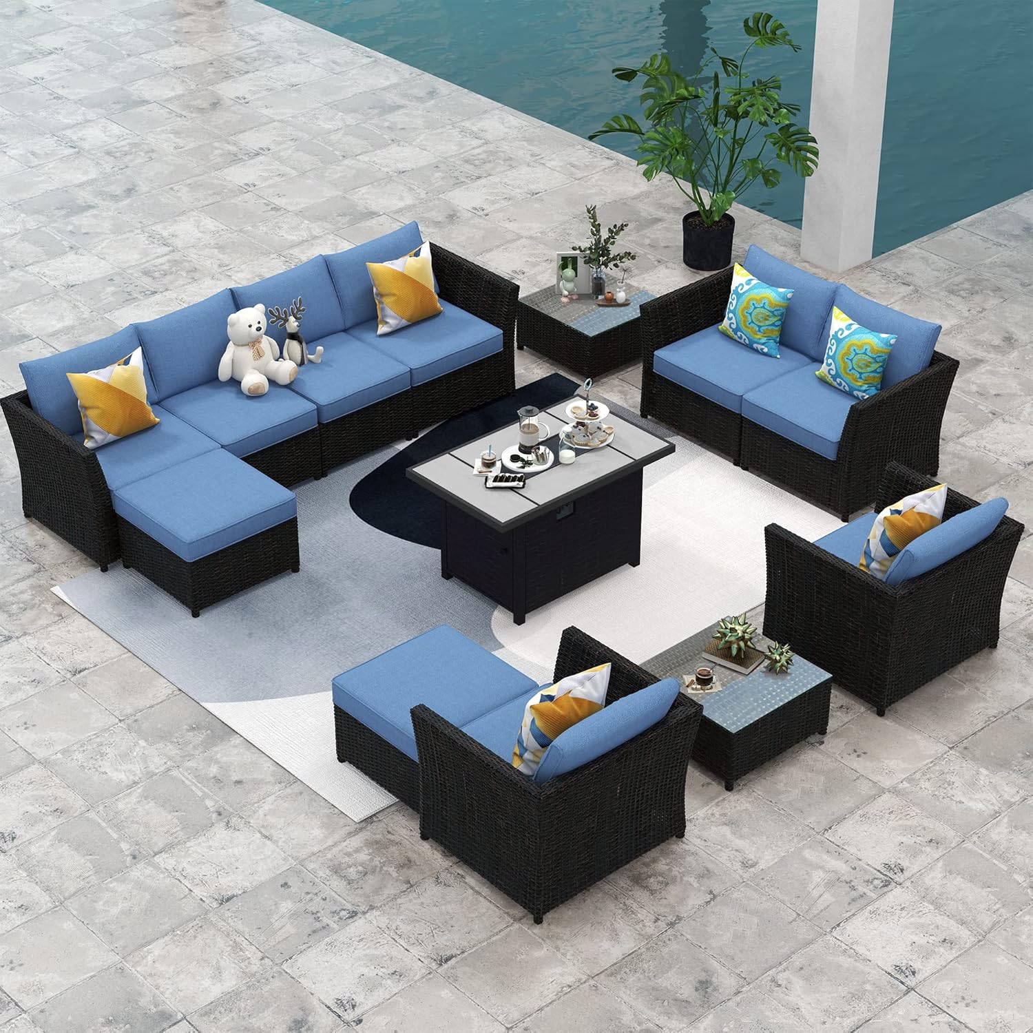 XIZZI Patio Furniture Set Outdoor Sectional Sofa with 42