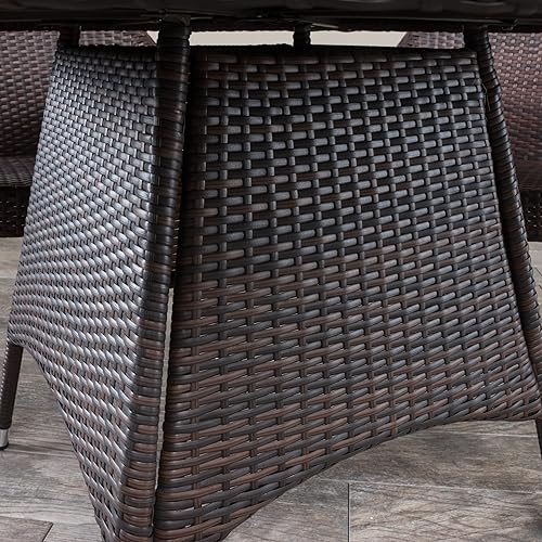 Miniatura 4 de Christopher Knight Home Grant - Juego de comedor de mimbre para exteriores, juego de 5 piezas, multicolor