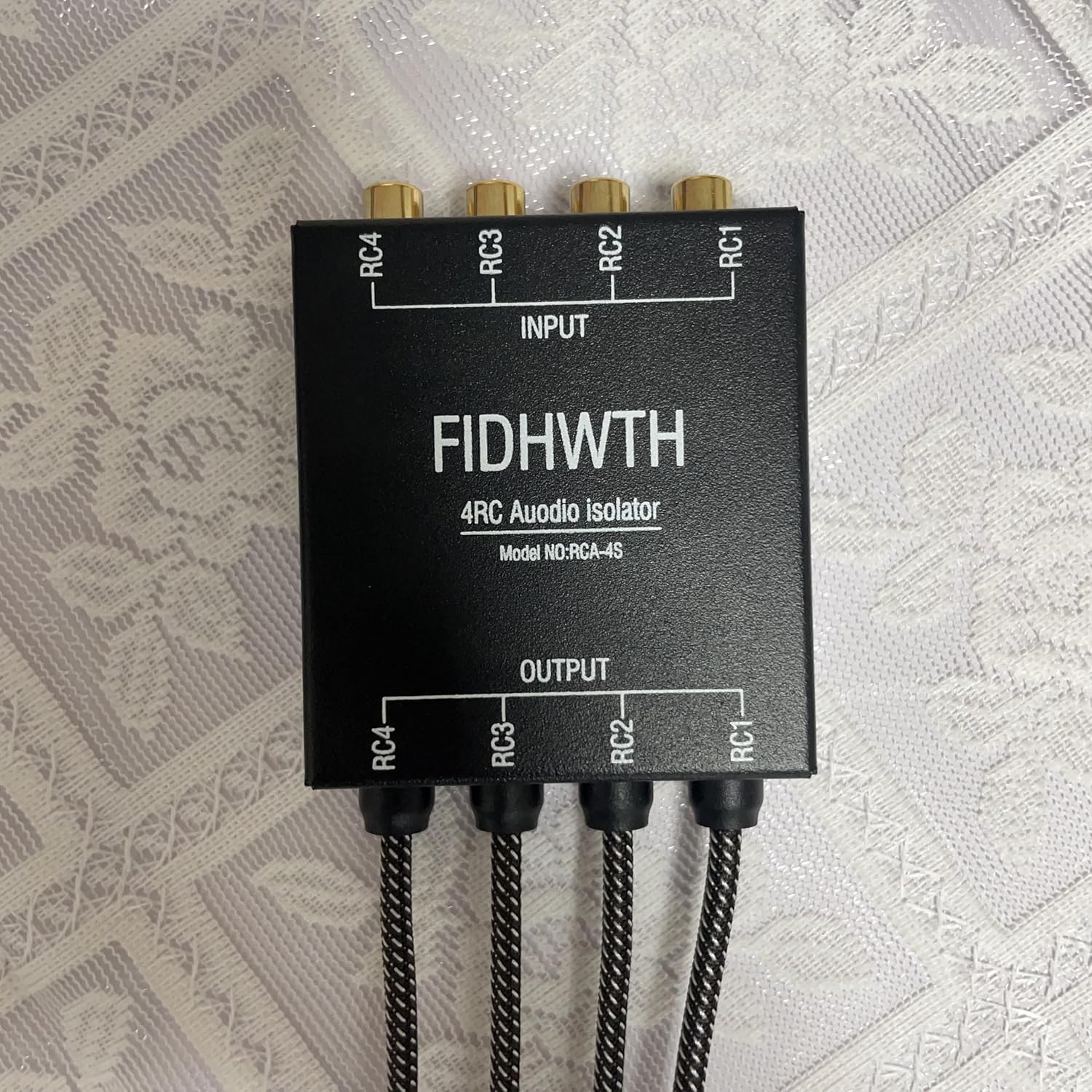 4 Channel RCA Ground Loop Isolator, RCA Noise Filter, Hum Eliminator No Bass Loss for HiFi Stereo Home Theater Car Audio Player