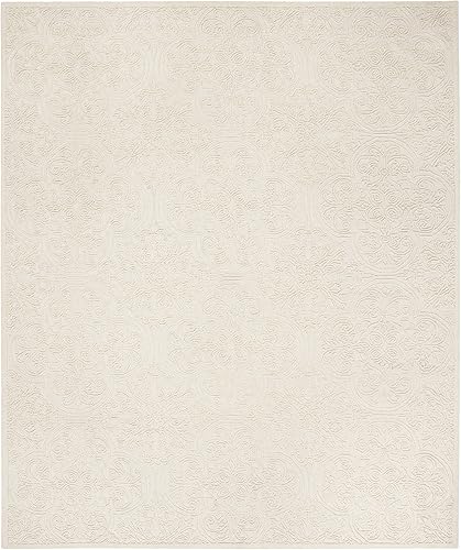 MARTHA STEWART x SAFAVIEH MSR3511C - Alfombra de lana contemporánea, hecha a mano, 9 x 12 pies, color marfil para sala de estar, comedor y dormitorio