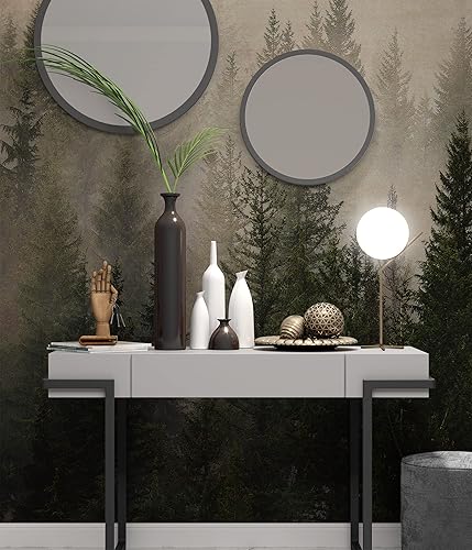 Miniatura 5 de Misty Pine Tree Forest - Papel pintado de pared para despegar y pegar Decoración de pared autoadhesiva 6237 9 pies de alto x 16 pies de ancho