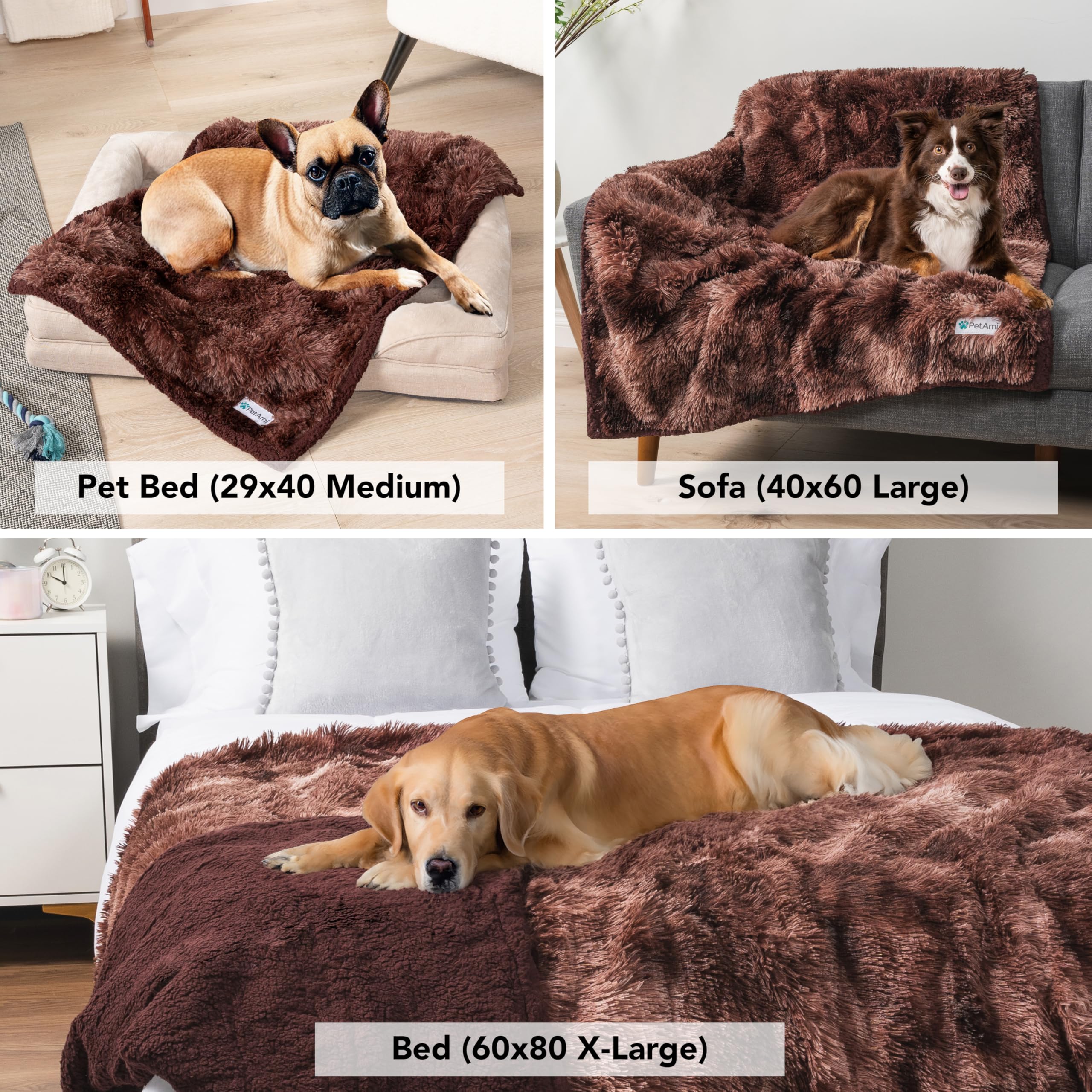 Amazon.com : PetAmi Waterproof Dog Blanket for Couch, Queen Bed