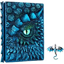 3D Dragon Eye Embossed Journal,Resin Engraving Notebook,Dnd notebook for Dragon Lovers ，Blank Paper,Hardcover Travel Notepad for Writing,Sketchbook,Collection,Gift,Decoration A4 and A5 Size (A5-Blue