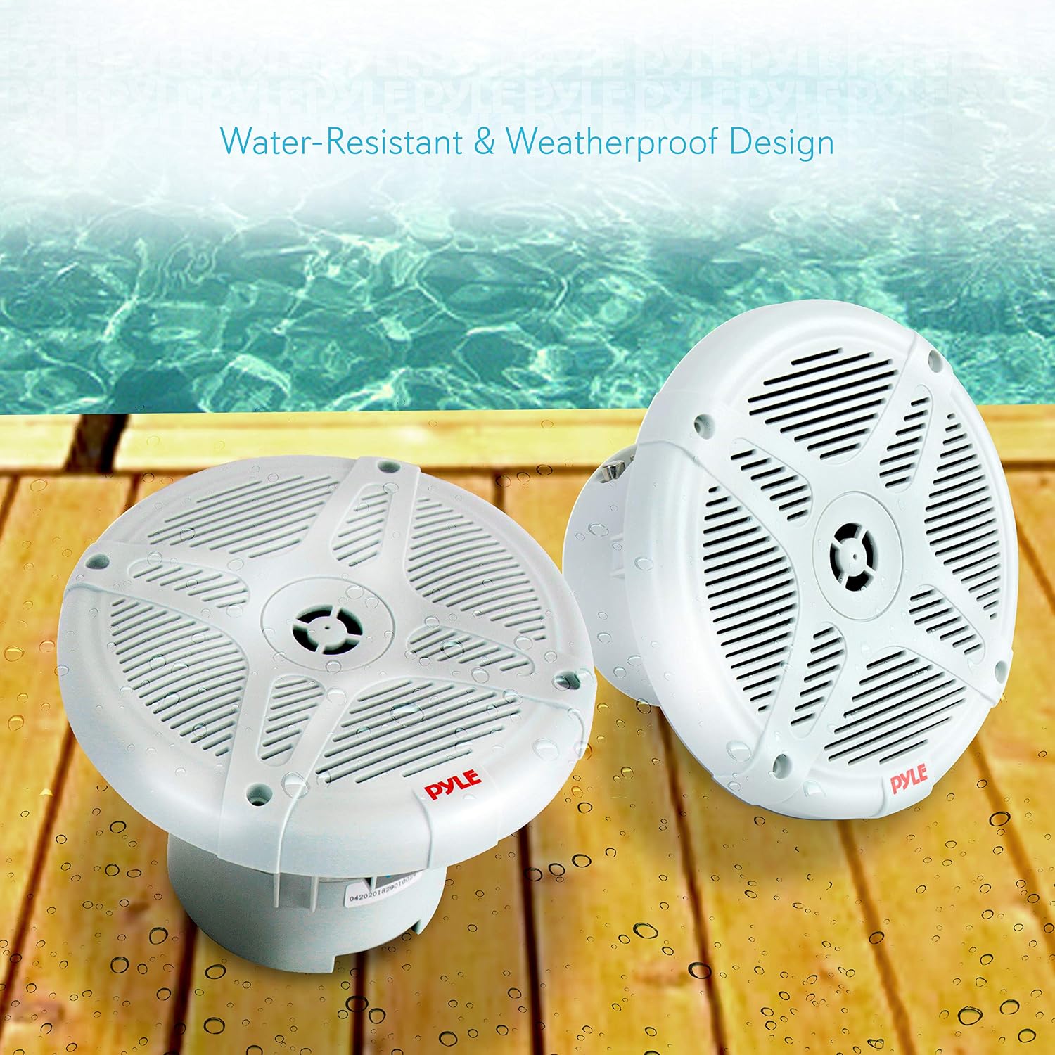 Rеvіеw Prоduсt 6.5 Inch Marine Speakers (Pair) - 2-way IP-X4 Waterproof and Weather Resistant Outdoor Audio Dual Stereo Sound System with 600 Watt Power and Low Profile Design - Pyle PLMR652W (White)