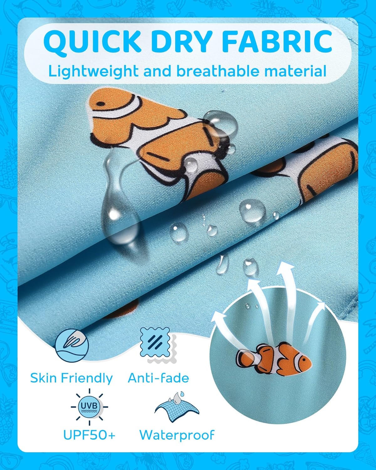 maamgic Boys Swim Trunks with Compression Liner 4-Way Stretch Quick Dry Bathing Suit Toddler Beach Shorts - Image 4