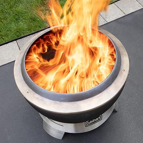 Miniatura 7 de Cuisinart Cleanburn - Chimenea sin humo de 19.5 pulgadas con base extraíble para cenizas, chimenea portátil de leña al aire libre, calentador