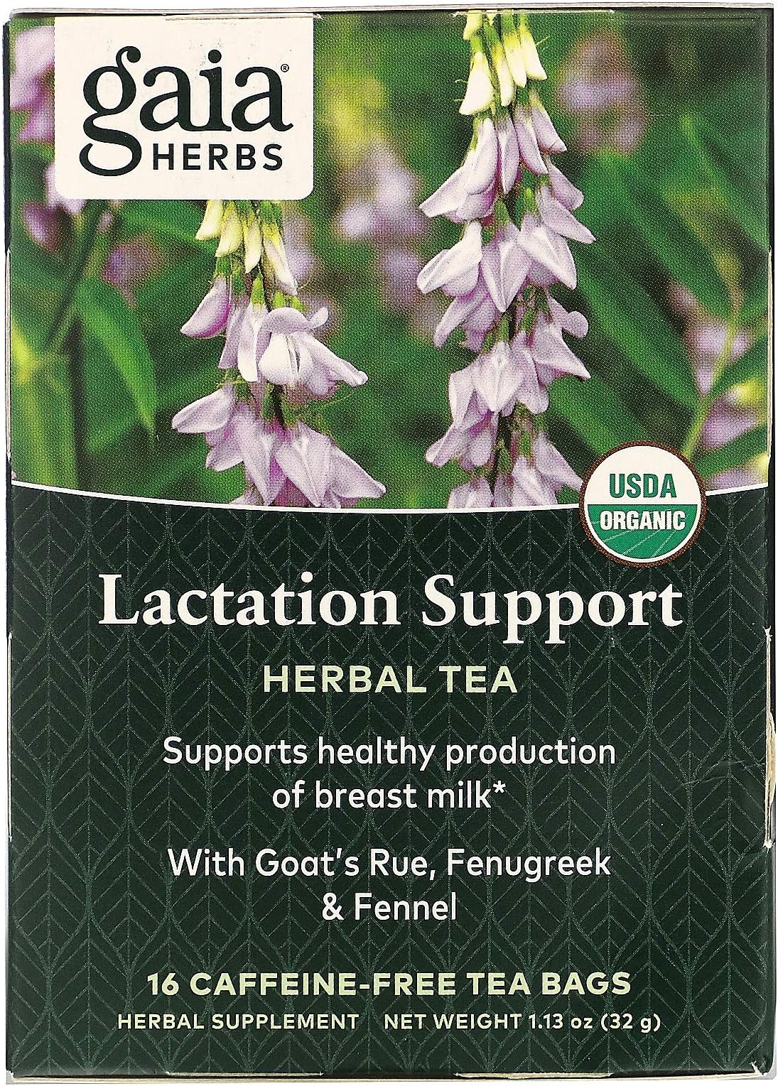 Gaia Herbs Lactation Support Herbal Tea, 1.41oz (Multi Pack)