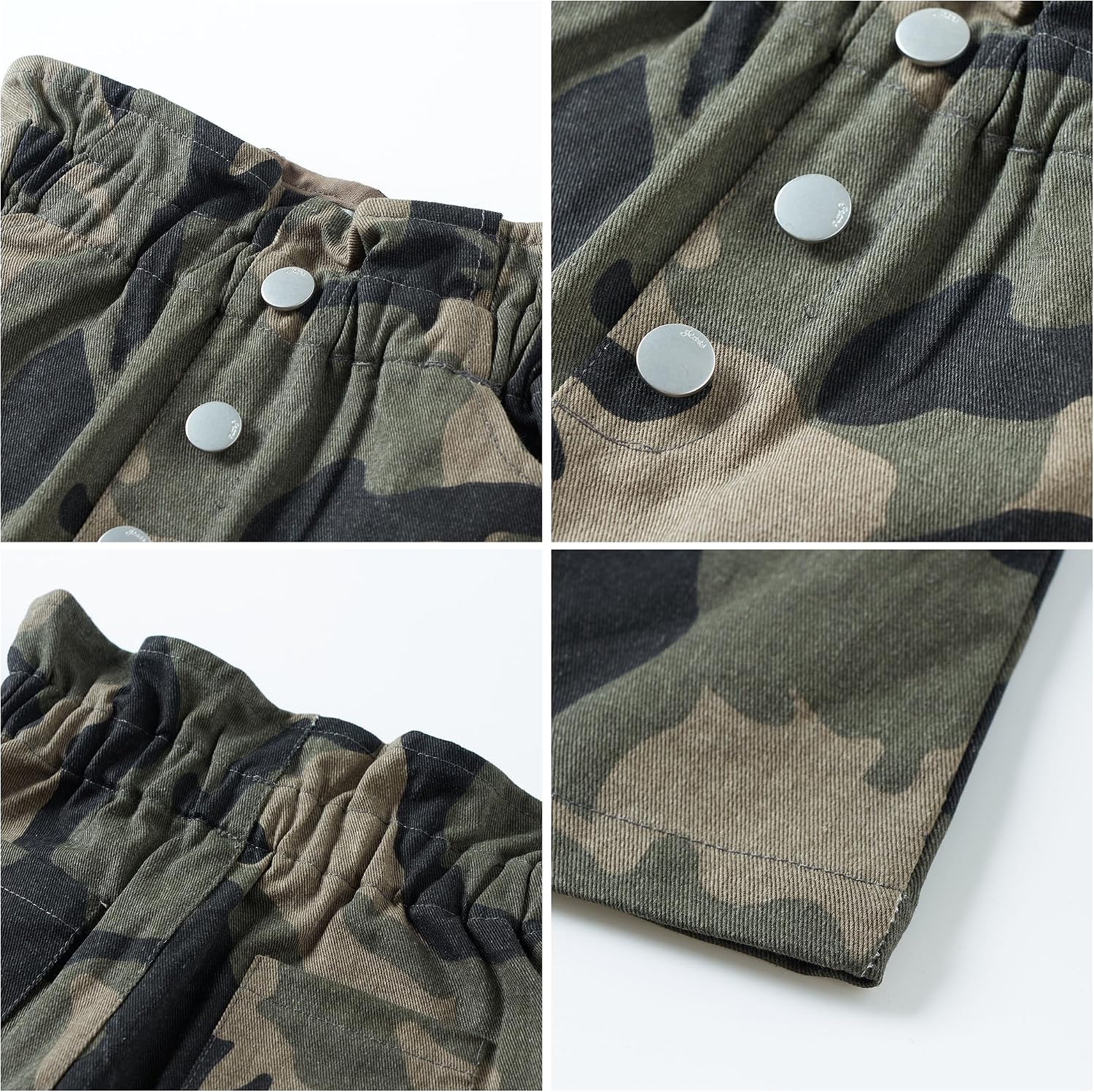 Mud Kingdom Little Girls Mini Skirts Cute Green Camouflage 5T Casual Summer Fashion Biult-in Short Ruffled