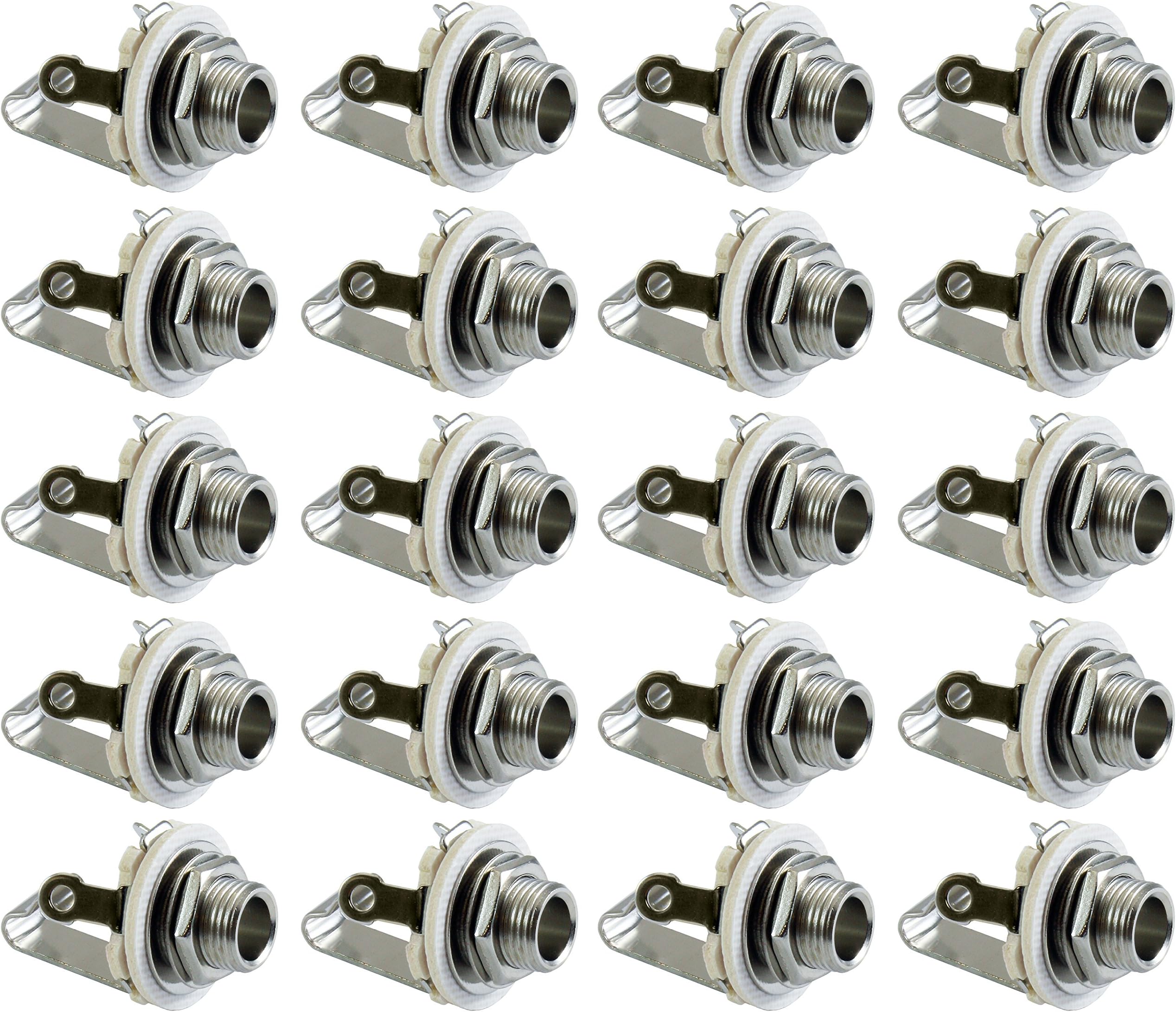 GLS Audio 1/4" Jacks Female TS Mono Panel Mount Jack - 20 Pack