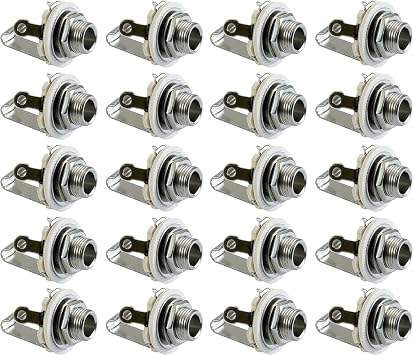 GLS Audio 1/4" Jacks Female TS Mono Panel Mount Jack - 20 Pack