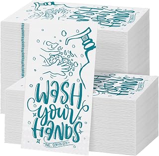 Ruisita 150 Pack Disposable Bathroom Napkins Wash Your Hands Paper Napkins Bathroom Etiquette Guest Dinner Napkins Decorative Paper Hand towels for Bathroom Wedding Birthday Anniversary, Teal Blue