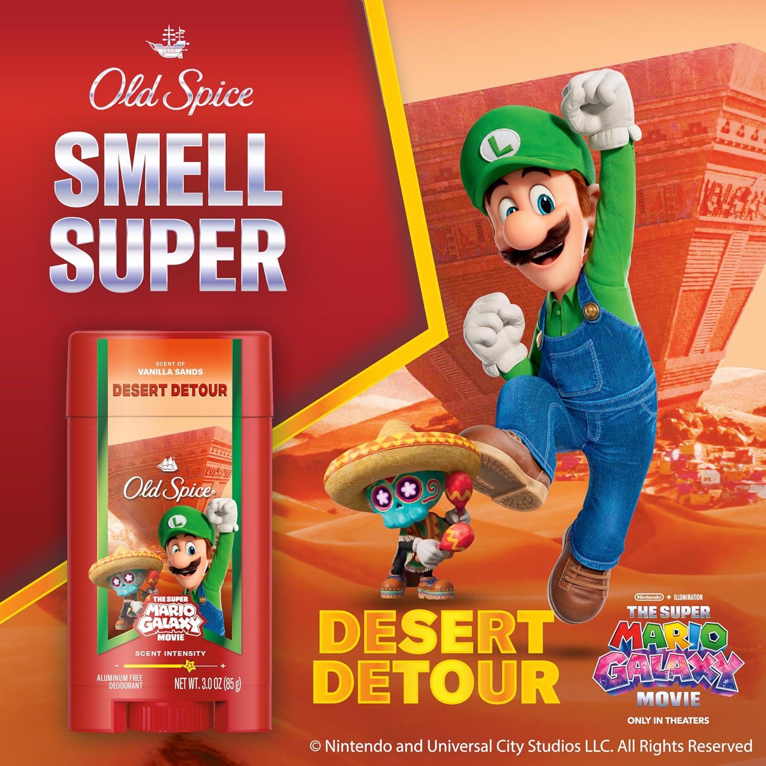 Old Spice X Super Mario, Desert Detour with Vanilla Sands Scent, Aluminum Free Deodorant + Body & Face Wash Bundle for Men, Smell Super with 24/7 Lasting Freshness & 24/7 Shower Clean (Pack of 2) image 3