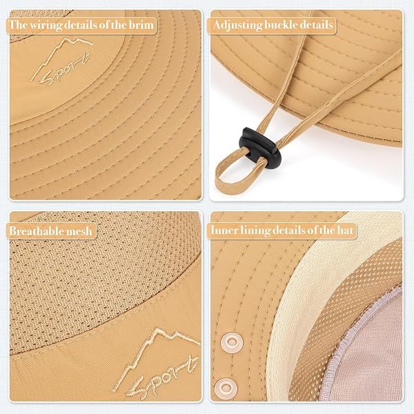 TAGVO Sombreros de Pesca para Hombre Mujer con Cubierta de Cuello Desmontable, Gorros de Pescador con Protección UPF 50+, Sombreros y Gorras de Sol Plegables para Cámping Excursionismo Caminando - 5