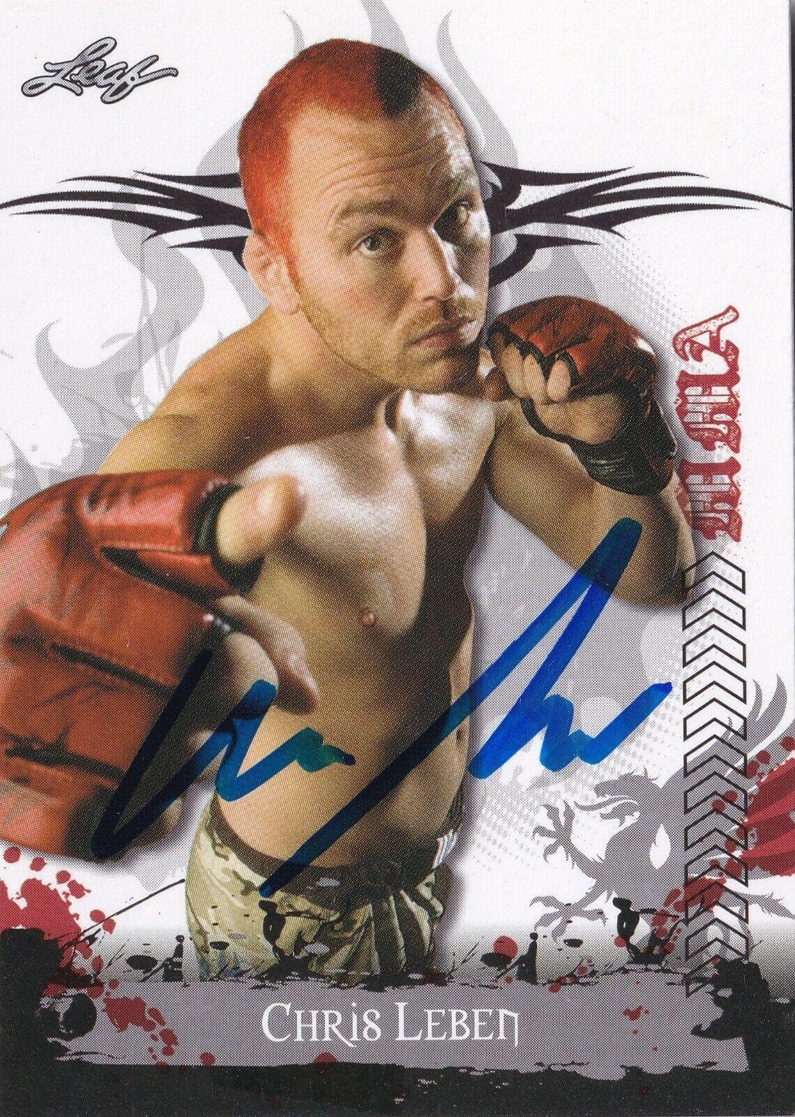 Chris Leben Signed Ufc 2010 Leaf Mma Card #58 Autograph 132 116 82 Fight Night 2 - Autogr…