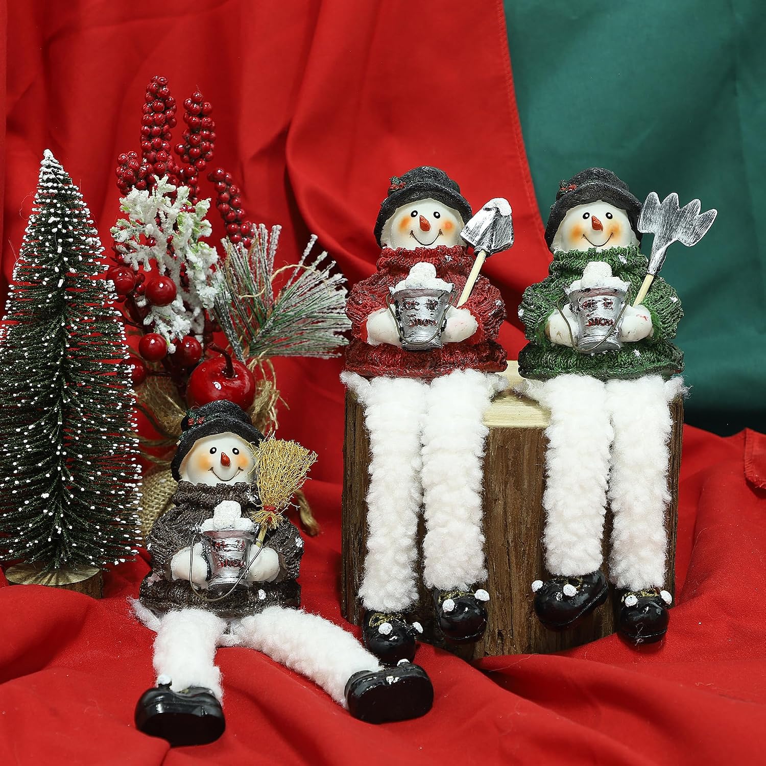 Lulu Home Christmas Snowman Decorations, 3 Pack