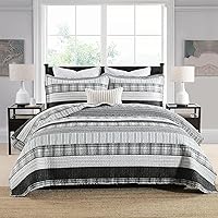 Vista 21 de Juego de ropa de cama con colcha Homzard tamaño individual - Juego de edredón 100% algodón, colcha de cama gris y azul para la cama, ropa de cama